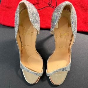 Christian Louboutin Silver holographic Sandals (never worn) (EU 38.5)